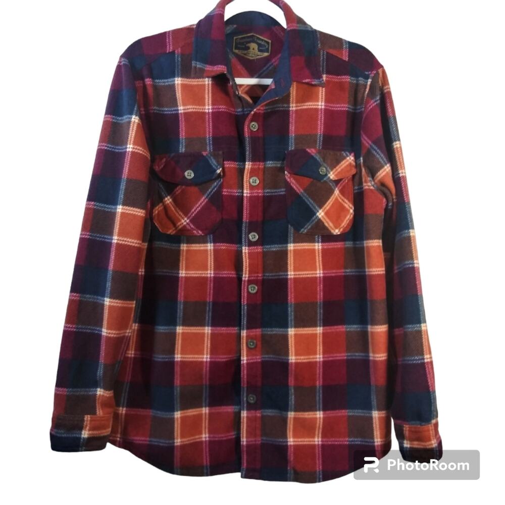Freedom Foundry Men's Shacket Blanket Fleece Plaid Gorpcore Outdoors Size M